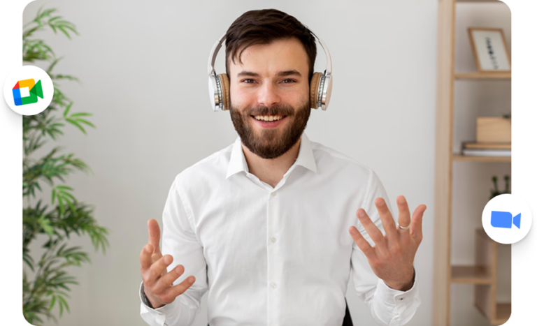 Marketing consultant participating in an online meeting
