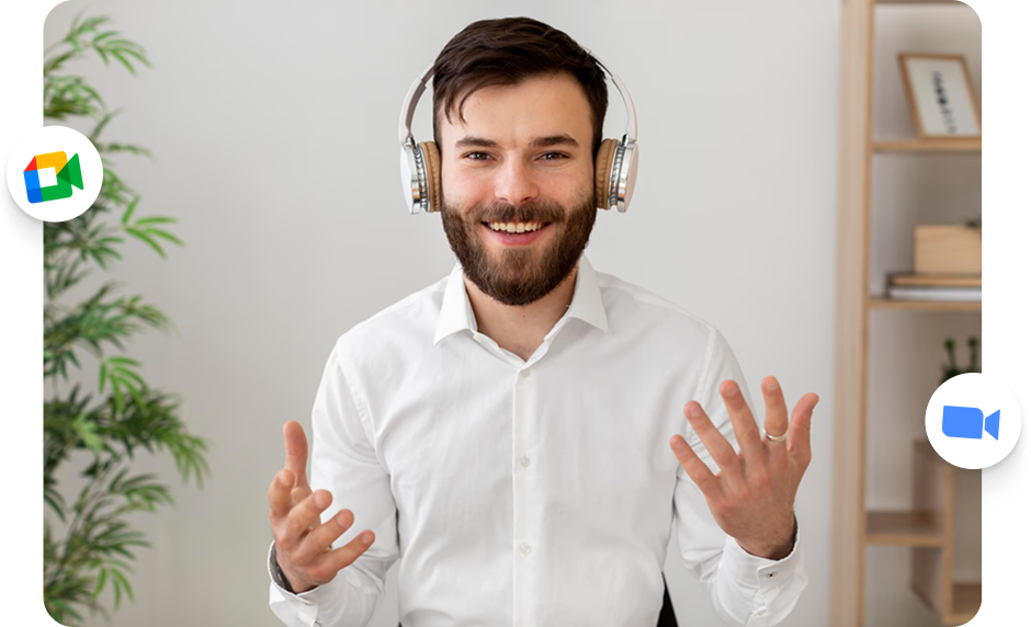 Marketing consultant participating in an online meeting